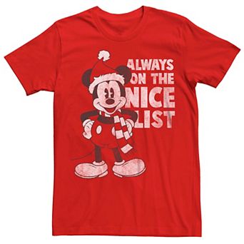 Disney's Mickey Mouse Men's Always On The Nice List Tee