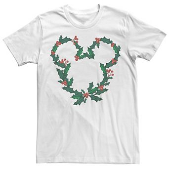 Disney's Mickey Mouse Men's Christmas Wreath Design Tee