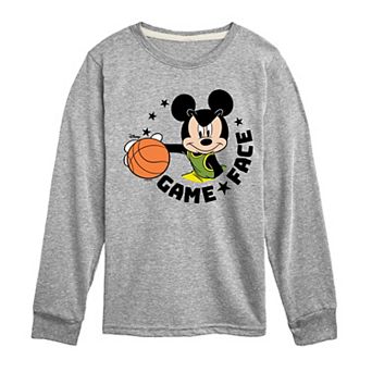 Disney’s Mickey Mouse & Friends Boys 8-20 Game Face Basketball Long Sleeve Graphic Tee