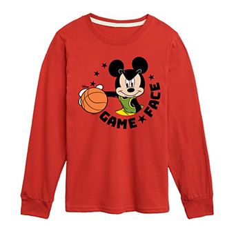 Disney’s Mickey Mouse & Friends Boys 8-20 Game Face Basketball Long Sleeve Graphic Tee