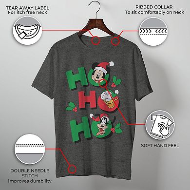Disney's Mickey Mouse Men's And Friends Ho Ho Ho Tee