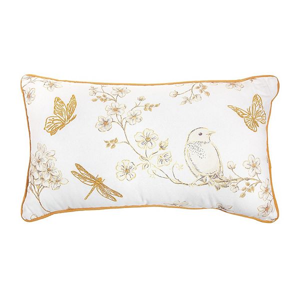Sonoma goods for life birds and butterflies ivory 14 x 20 pillow