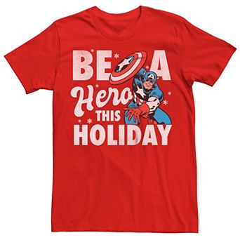 Men's Captain America Be A Hero This Holiday Tee