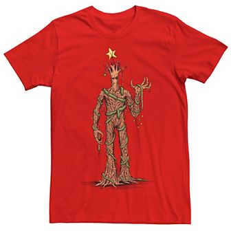 Men's Guardians Of The Galaxy Groot Christmas Tree Graphic Tee