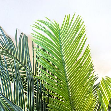 nearly natural 4.5-ft. UV Resistant Cycas Artificial Plant in White Tower Planter