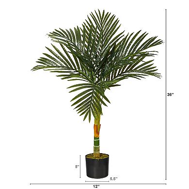 nearly natural 3-ft. Golden Cane Artificial Palm Tree