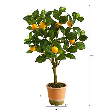 nearly natural 24-in. Lemon Artificial Tree
