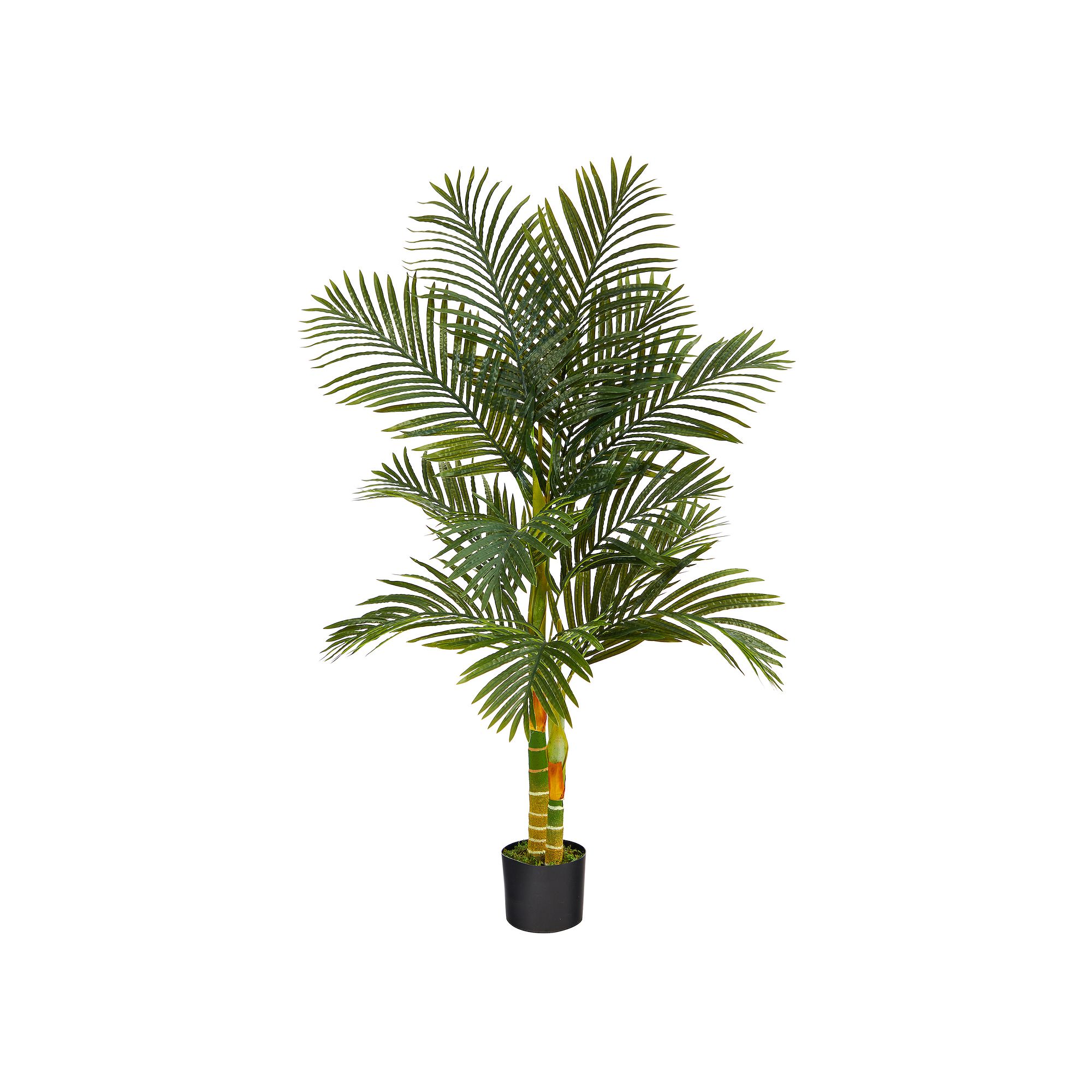 nearly natural 5-ft. Multi Stem Golden Cane Artificial Palm Tree, Green