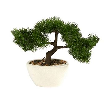 nearly natural 10 in Cedar Bonsai Artificial Tree in Decorative Planter