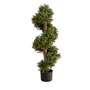 nearly natural 33 in Boxwood Topiary Spiral Artificial Tree