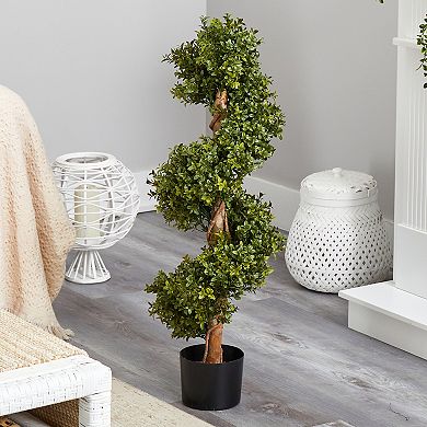nearly natural 33-in. Boxwood Topiary Spiral Artificial Tree