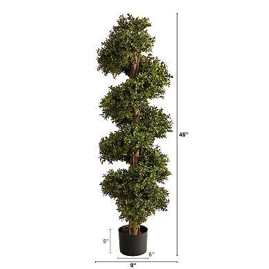 nearly natural 46-in. Boxwood Spiral Topiary Artificial Tree