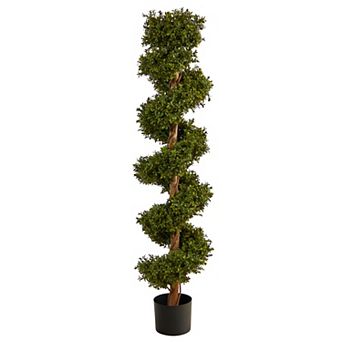 nearly natural 5-ft. Boxwood Spiral Topiary Artificial Tree