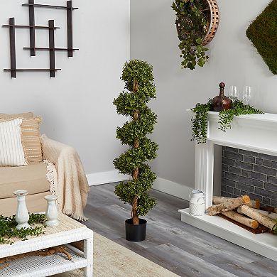 nearly natural 5-ft. Boxwood Spiral Topiary Artificial Tree