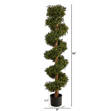 nearly natural 5-ft. Boxwood Spiral Topiary Artificial Tree