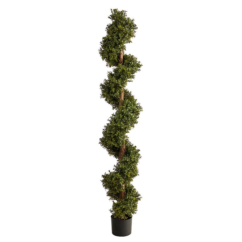 nearly natural 6-ft. Boxwood Spiral Topiary Artificial Tree, Green