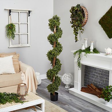 nearly natural 6-ft. Boxwood Spiral Topiary Artificial Tree