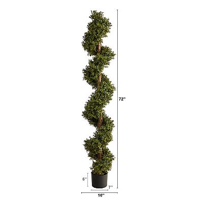 nearly natural 6-ft. Boxwood Spiral Topiary Artificial Tree