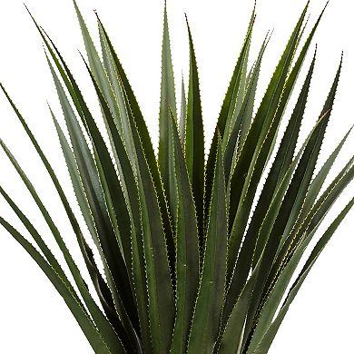 nearly natural 4.5-ft. Spiked Agave Artificial Plant in Black Planter