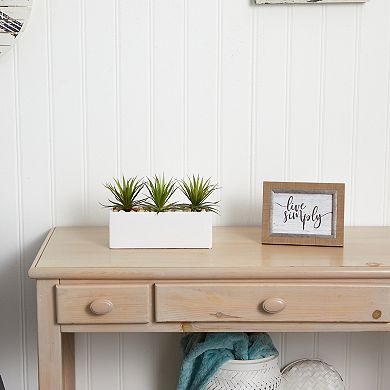 nearly natural Mini Agave Artificial Plant in Rectangular Ceramic