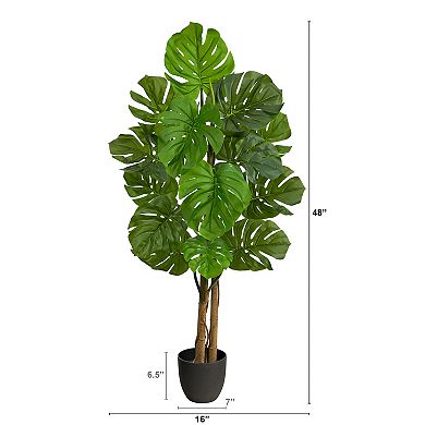 nearly natural 4-ft. UV Resistant Monstera Artificial Tree