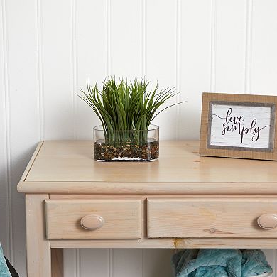 nearly natural Vanilla Grass Artificial Plant in Oval Vase
