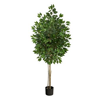 nearly natural 64 in UV Resistant Ficus Artificial Tree