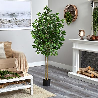 nearly natural 64-in. UV Resistant Ficus Artificial Tree
