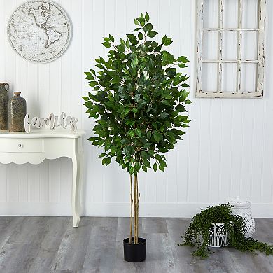 nearly natural 64-in. UV Resistant Ficus Artificial Tree