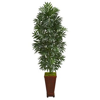 nearly natural 5.5-ft. Bamboo Palm Artificial Plant in Decorative Planter