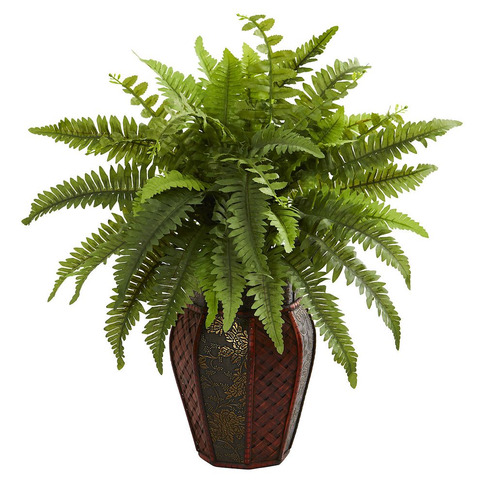 nearly natural Boston Fern Artificial Plant in Decorative Planter