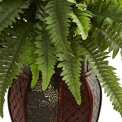 nearly natural Boston Fern Artificial Plant in Decorative Planter