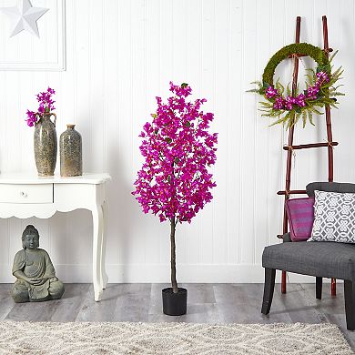 nearly natural 5-ft. Purple Bougainvillea Artificial Tree
