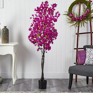 nearly natural 6-ft. Purple Bougainvillea Artificial Tree