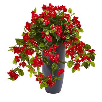 nearly natural 26 in UV Resistant Bougainvillea Artificial Plant in Planter