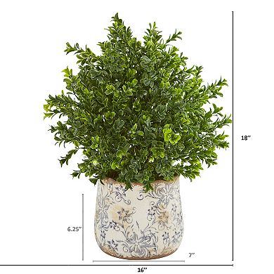 nearly natural 18-in. Sweet Grass Artificial Plant in Floral Vase
