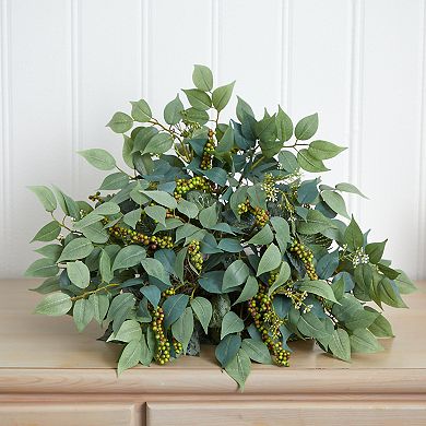 nearly natural 20-in. Mixed Ficus & Fittonia Artificial Ledge Plant