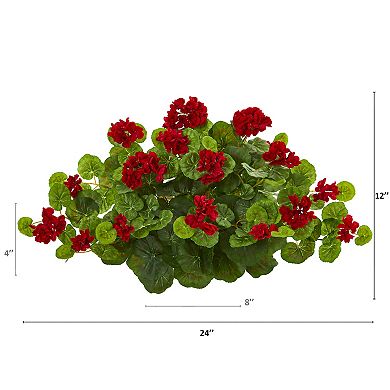 nearly natural 24-in. Geranium Artificial Ledge Plant