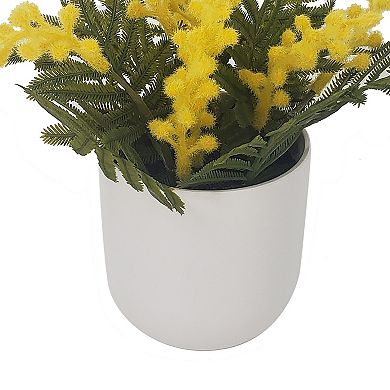 Lloyd & Hannah Faux Yellow Wildflower & White Pot