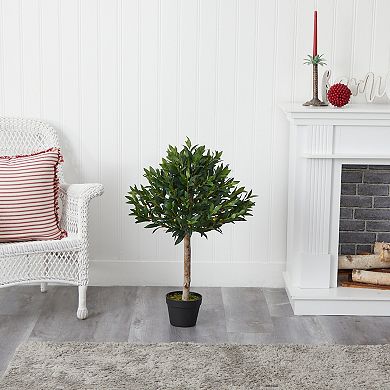 nearly natural 34-in. UV Resistant Olive Topiary Artificial Tree