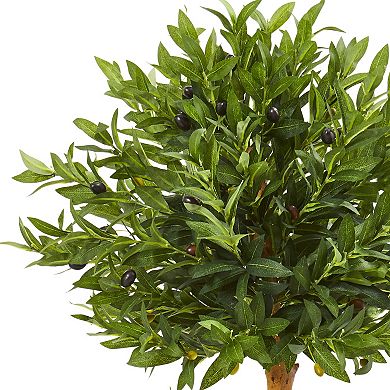 nearly natural 34-in. UV Resistant Olive Topiary Artificial Tree