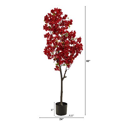 nearly natural 5-ft. Red Cherry Blossom Artificial Tree