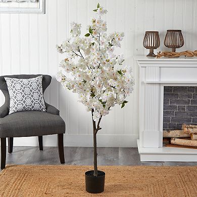 nearly natural 5-ft. White Cherry Blossom Artificial Tree
