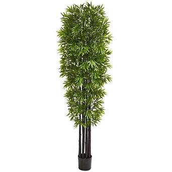 nearly natural 7-ft. UV Resistant Bamboo Artificial Tree with Black Trunks