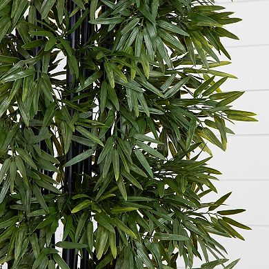 nearly natural 7-ft. UV Resistant Bamboo Artificial Tree with Black Trunks