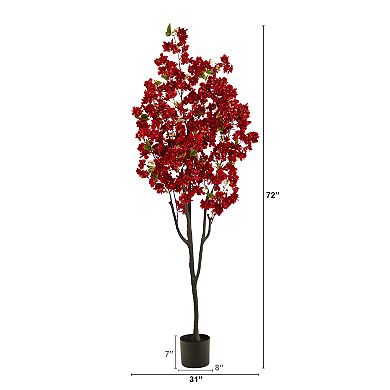 nearly natural 6-ft. Red Cherry Blossom Artificial Tree