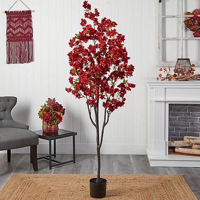 nearly natural 6-ft. Red Cherry Blossom Artificial Tree