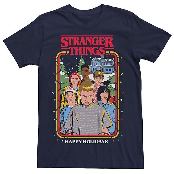 Men's Stranger Things Happy Holidays Graphic Tee