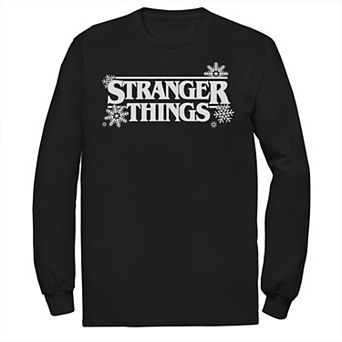 Men's Stranger Things Snowflakes Title Logo Graphic Tee