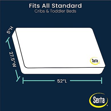 Serta SleepTrue Sparkling Sky Breathable Baby Bed Crib & Toddler Mattress